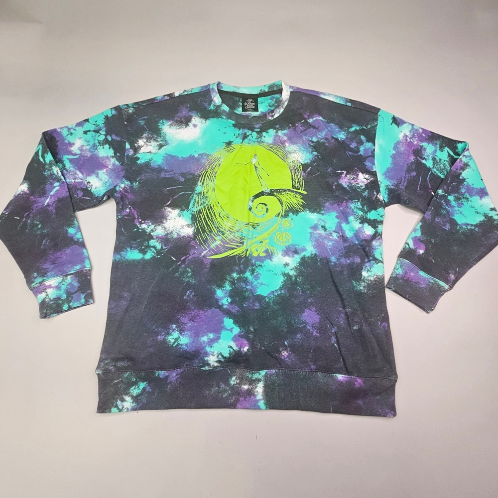 Disney Nightmare Before Christmas Sweatshirt Mens L Multicolor Tie-Dye - Picture 2 of 10